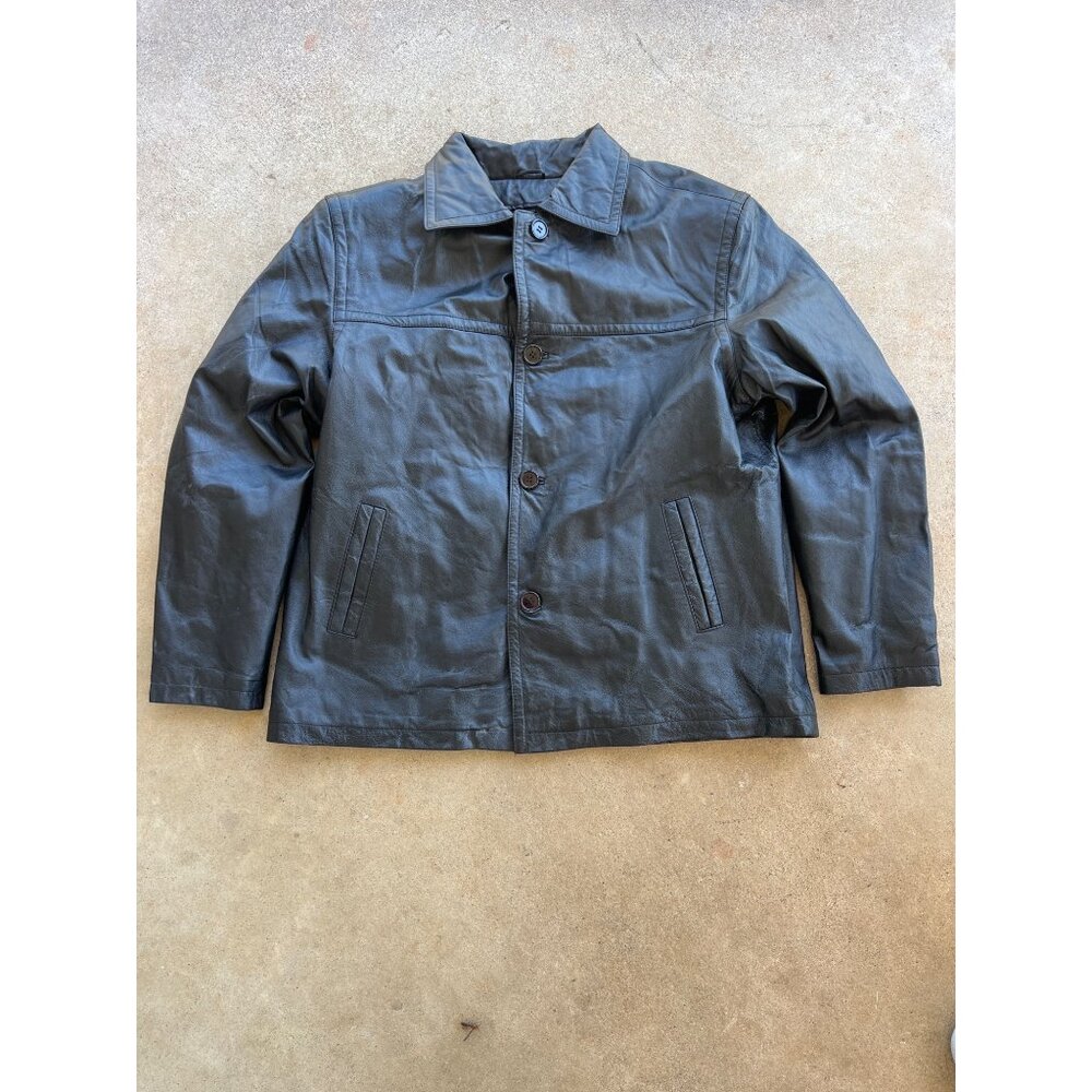 Vintage Carlo Bertini Mens Genuine Leather Jacket XXL Black